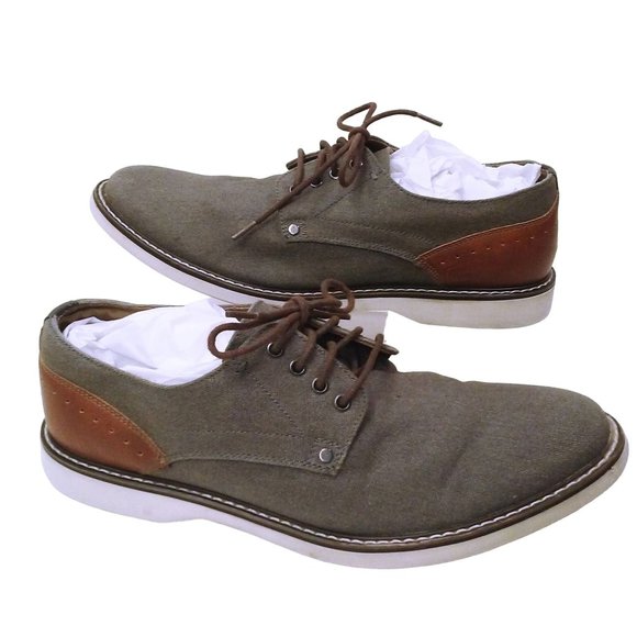 Madden Drudge Oxford -11M Summer Linen Fabric Lace-Up Lectronic Sole Preppy Grey - Picture 4 of 9